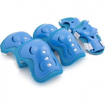 Набор защиты детский MAXISCOO: наколенники, налокотники, защита запястья, размер S, голубой Набор защиты детский MAXISCOO: наколенники, налокотники, защита запястья, размер S, голубой